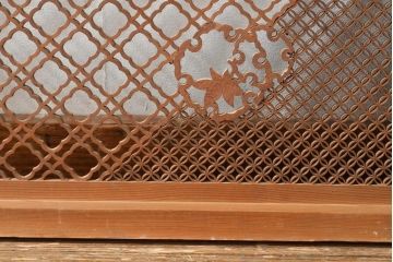 アンティーク建具　和の情緒あふれる、極めて細かい組子欄間1枚(明り取り、明かり取り)(R-057464)