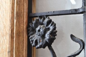 フランスアンティーク　オーク材　アイアンフェンスがお洒落なアクセントになるドア1枚(扉、木製ドア、建具)(R-057465)