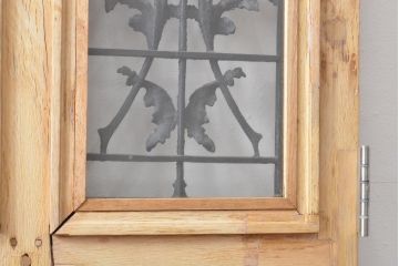 フランスアンティーク　オーク材　アイアンフェンスがお洒落なアクセントになるドア1枚(扉、木製ドア、建具)(R-057465)