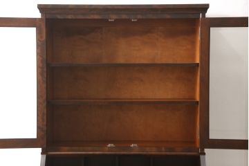 中古　北海道民芸家具　レア!　上品な雰囲気漂う高山式ライティングビューロー(ビューローブックケース、本箱、収納棚、ワークデスク、在宅ワーク、在宅用)(R-057476)