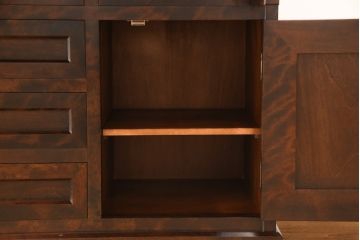 中古　北海道民芸家具　レア!　上品な雰囲気漂う高山式ライティングビューロー(ビューローブックケース、本箱、収納棚、ワークデスク、在宅ワーク、在宅用)(R-057476)