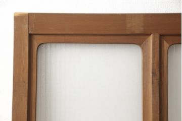 アンティーク建具　インテリア好きさんに人気の銀モールガラス入り!レトロな引き戸1枚(建具、ガラス戸、引き戸)(R-057480)