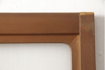 アンティーク建具　インテリア好きさんに人気の銀モールガラス入り!レトロな引き戸1枚(建具、ガラス戸、引き戸)(R-057480)
