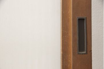 アンティーク建具　インテリア好きさんに人気の銀モールガラス入り!レトロな引き戸1枚(建具、ガラス戸、引き戸)(R-057480)