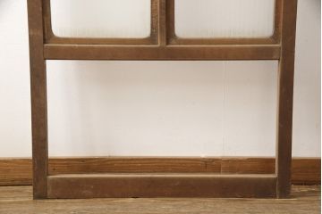 アンティーク建具　インテリア好きさんに人気の銀モールガラス入り!レトロな引き戸1枚(建具、ガラス戸、引き戸)(R-057480)