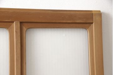 アンティーク建具　インテリア好きさんに人気の銀モールガラス入り!レトロな引き戸1枚(建具、ガラス戸、引き戸)(R-057480)