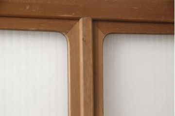アンティーク建具　インテリア好きさんに人気の銀モールガラス入り!レトロな引き戸1枚(建具、ガラス戸、引き戸)(R-057480)