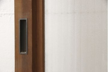 アンティーク建具　インテリア好きさんに人気の銀モールガラス入り!レトロな引き戸1枚(建具、ガラス戸、引き戸)(R-057480)
