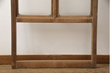 アンティーク建具　インテリア好きさんに人気の銀モールガラス入り!レトロな引き戸1枚(建具、ガラス戸、引き戸)(R-057480)