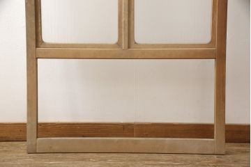 アンティーク建具　インテリア好きさんに人気の銀モールガラス入り!レトロな引き戸1枚(建具、ガラス戸、引き戸)(R-057481)