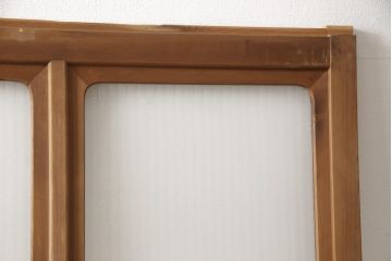 アンティーク建具　インテリア好きさんに人気の銀モールガラス入り!レトロな引き戸1枚(建具、ガラス戸、引き戸)(R-057481)