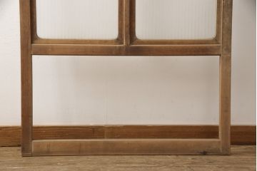 アンティーク建具　インテリア好きさんに人気の銀モールガラス入り!レトロな引き戸1枚(建具、ガラス戸、引き戸)(R-057481)