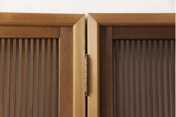 アンティーク建具　上質な和を演出してくれる格子戸リメイク衝立て(パーテーション、つい立て)(R-057482)