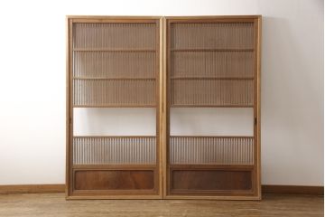 アンティーク建具　上質な和を演出してくれる格子戸リメイク衝立て(パーテーション、つい立て)(R-057482)