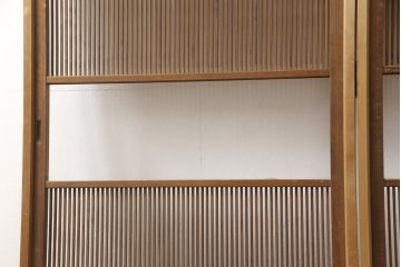アンティーク建具　上質な和を演出してくれる格子戸リメイク衝立て(パーテーション、つい立て)(R-057482)