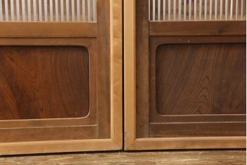 アンティーク建具　上質な和を演出してくれる格子戸リメイク衝立て(パーテーション、つい立て)(R-057482)