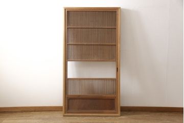 アンティーク建具　上質な和を演出してくれる格子戸リメイク衝立て(パーテーション、つい立て)(R-057482)
