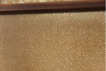 アンティーク建具　特注品　総欅(ケヤキ)材　ケヤキの引き戸は珍しい!!高級ガラス戸2枚セット(引き戸)(R-057484)