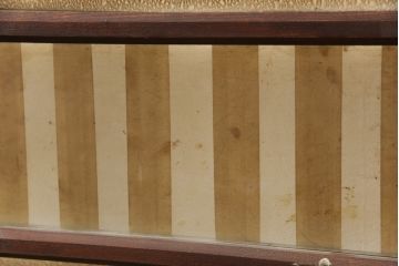 アンティーク建具　特注品　総欅(ケヤキ)材　ケヤキの引き戸は珍しい!!高級ガラス戸2枚セット(引き戸)(R-057484)