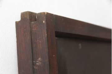 アンティーク建具　特注品　総欅(ケヤキ)材　ケヤキの引き戸は珍しい!!高級ガラス戸2枚セット(引き戸)(R-057484)