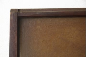 アンティーク建具　特注品　総欅(ケヤキ)材　ケヤキの引き戸は珍しい!!高級ガラス戸2枚セット(引き戸)(R-057484)