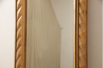 和製アンティーク　極上品!　彫刻の素晴らしい壁掛け鏡(ウォールミラー)(R-057485)