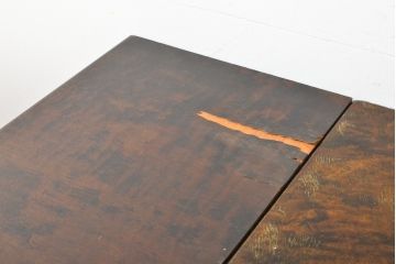 イギリスアンティーク　ガラス天板付き　クラシカルな佇まいが魅力的なドローリーフテーブル(エクステンションテーブル、ダイニングテーブル)(R-057499)