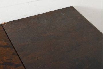 イギリスアンティーク　ガラス天板付き　クラシカルな佇まいが魅力的なドローリーフテーブル(エクステンションテーブル、ダイニングテーブル)(R-057499)