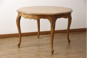 中古　美品　DREXEL HERITAGE(ドレクセルヘリテイジ)　気品あふれる佇まいが美しいダイニングテーブル(定価約77万円)(エクステンションテーブル)(R-057500)