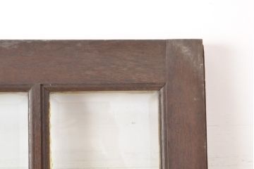 アンティーク建具　希少デザイン!ドアノブのお洒落なフォルムにも注目!ユニークなステンドグラス入りドア1枚(扉、ガラスドア)(R-057504)