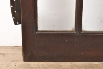 アンティーク建具　希少デザイン!ドアノブのお洒落なフォルムにも注目!ユニークなステンドグラス入りドア1枚(扉、ガラスドア)(R-057504)