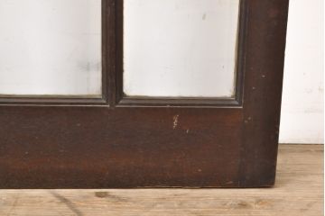 アンティーク建具　希少デザイン!ドアノブのお洒落なフォルムにも注目!ユニークなステンドグラス入りドア1枚(扉、ガラスドア)(R-057504)