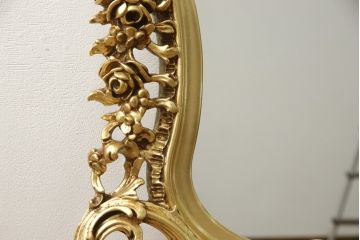 中古　イタリア　SILIK(シリック)　ロココ調の細やかで豪華な彫刻が見事!存在感を放つウォールミラー(壁掛け鏡)(定価35万円)(R-057506)
