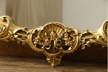 中古　イタリア　SILIK(シリック)　ロココ調の細やかで豪華な彫刻が見事!存在感を放つウォールミラー(壁掛け鏡)(定価35万円)(R-057506)