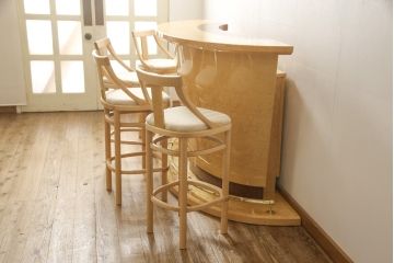 超美品!　新品同様　松創　モダンで品のある佇まいが美しいバーカウンターセット(定価約250万円)(カウンターテーブル)(R-057508)