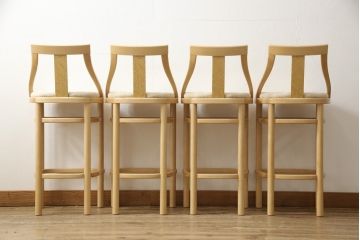 超美品!　新品同様　松創　モダンで品のある佇まいが美しいバーカウンターセット(定価約250万円)(カウンターテーブル)(R-057508)