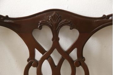中古　美品　IDC大塚家具取り扱い　アメリカ高級家具　COUN CILL(カウンシル)(カンセル)　マホガニー材　ダイニングチェア4脚セット(4脚定価 約32万円)(椅子、イス)(R-057510)