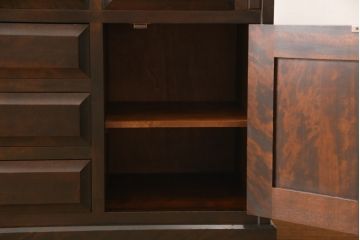中古　北海道民芸家具　上質な作りが魅力のライティングビューロー(机、在宅ワーク、在宅用引き出し、ワークデスク)(定価約34万円)(R-057531)