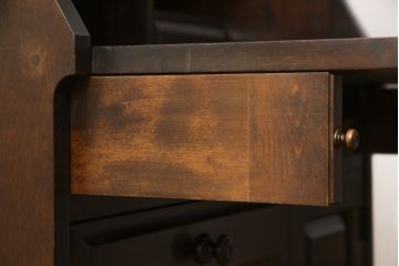 中古　北海道民芸家具　上質な作りが魅力のライティングビューロー(机、在宅ワーク、在宅用引き出し、ワークデスク)(定価約34万円)(R-057531)