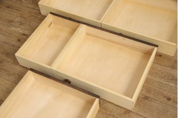 中古　北海道民芸家具　上質な作りが魅力のライティングビューロー(机、在宅ワーク、在宅用引き出し、ワークデスク)(定価約34万円)(R-057531)