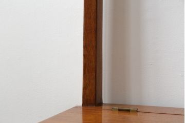 中古　美品　ニレ材　たっぷり収納スペース付きで使い勝手抜群の2人掛けベンチ(二人掛けベンチ、長椅子、板座)(R-057538)