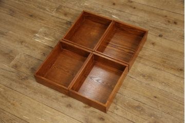 中古　美品　ニレ材　木の温もりを存分に感じられる囲炉裏テーブル(ダイニングテーブル、木製火鉢)(R-057539)