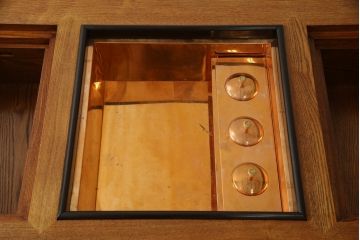 中古　美品　ニレ材　木の温もりを存分に感じられる囲炉裏テーブル(ダイニングテーブル、木製火鉢)(R-057539)