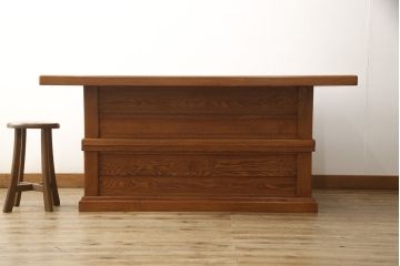 中古　美品　ニレ材　木の温もりを存分に感じられる囲炉裏テーブル(ダイニングテーブル、木製火鉢)(R-057539)