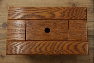 中古　美品　ニレ材　木の温もりを存分に感じられる囲炉裏テーブル(ダイニングテーブル、木製火鉢)(R-057539)