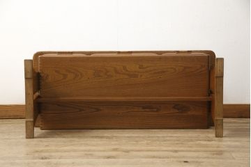 中古　最高級!指物工芸家具　駿河工芸　総欅(ケヤキ)無垢材　品を感じさせる佇まいが魅力的な文机(座机、ローテーブル、センターテーブル)(R-057550)