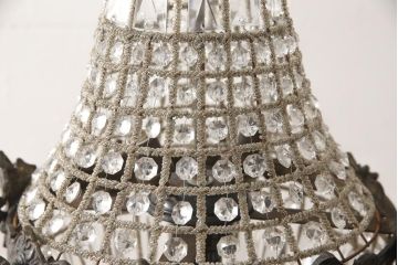 ビンテージ照明　フランスヴィンテージ　華やかな装飾が美しいシャンデリア(吊り下げ照明、天井照明)(R-057560)