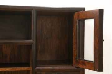 中古　松本民芸家具　どこかレトロな雰囲気も感じる90型茶タンス(定価約35万6千円)(サイドボード、戸棚、収納棚)(R-057564)