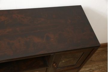 中古　松本民芸家具　どこかレトロな雰囲気も感じる90型茶タンス(定価約35万6千円)(サイドボード、戸棚、収納棚)(R-057564)