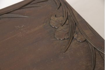 中古　美品　軽井沢彫り　菖蒲彫刻　品のある佇まいが魅力的なチェスト(和タンス、衣装箪笥、洋服たんす、引き出し)(R-057565)